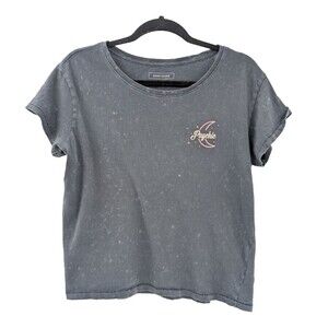 Adam Levine Psychic Moon Distressed Gray Short Sleeve Boxy T-Shirt Size M